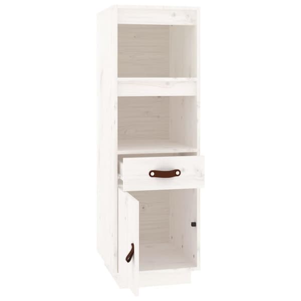 vidaXL højskab 34x40x108,5 cm massivt fyrretræ hvid