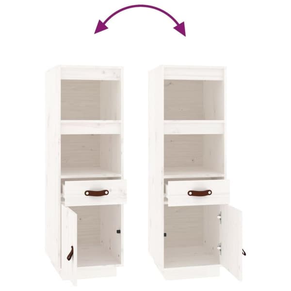 vidaXL højskab 34x40x108,5 cm massivt fyrretræ hvid