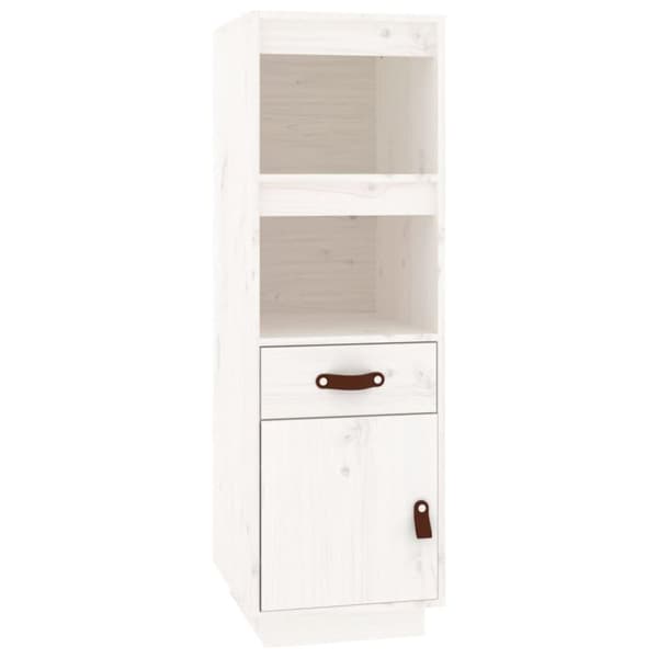 vidaXL højskab 34x40x108,5 cm massivt fyrretræ hvid