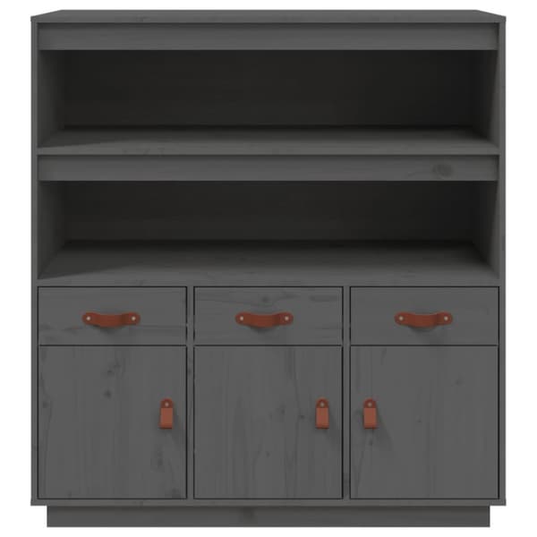 vidaXL højskab 100x40x108,5 cm massivt fyrretræ grå