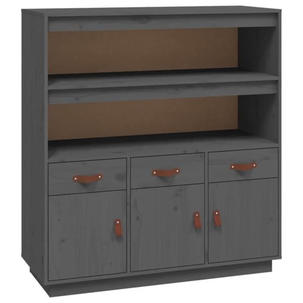 vidaXL højskab 100x40x108,5 cm massivt fyrretræ grå