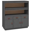Miniatyrbillede 1 af 11: vidaXL højskab 100x40x108,5 cm massivt fyrretræ grå