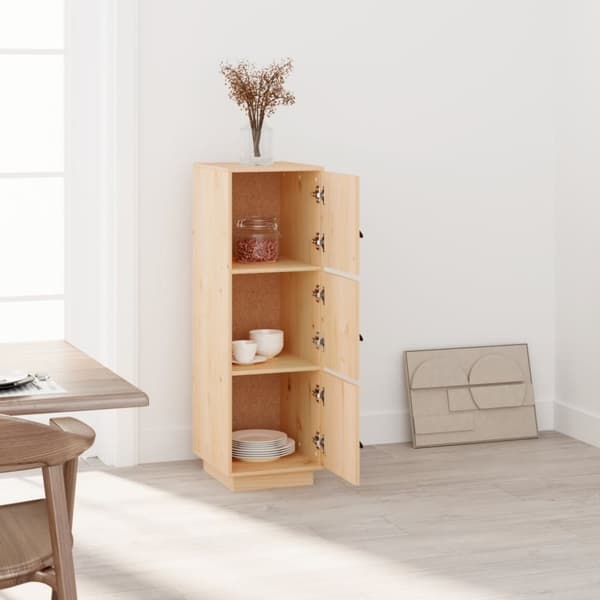 vidaXL højskab 34x40x108,5 cm massivt fyrretræ