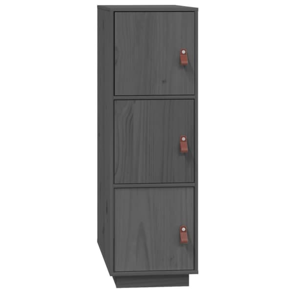 vidaXL højskab 34x40x108,5 cm massivt fyrretræ grå