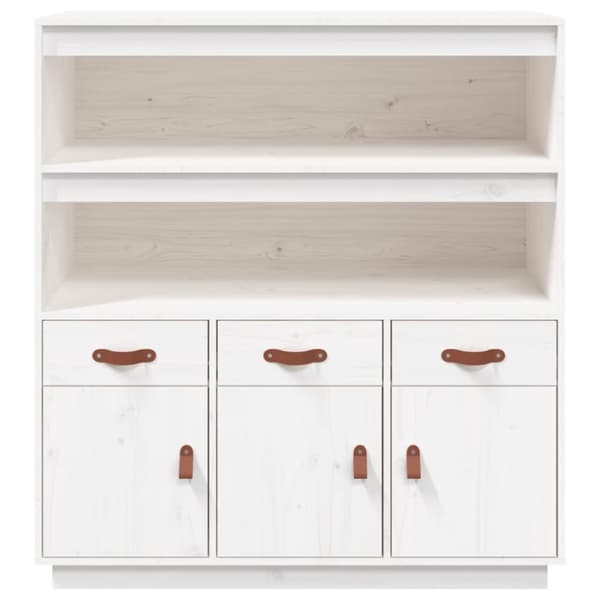vidaXL højskab 100x40x108,5 cm massivt fyrretræ hvid