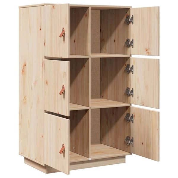 vidaXL højskab 67x40x108,5 cm massivt fyrretræ