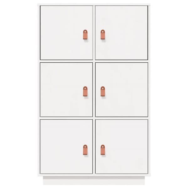 vidaXL højskab 67x40x108,5 cm massivt fyrretræ hvid