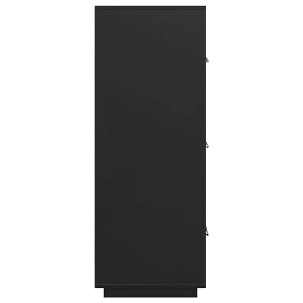 vidaXL højskab 67x40x108,5 cm massivt fyrretræ sort
