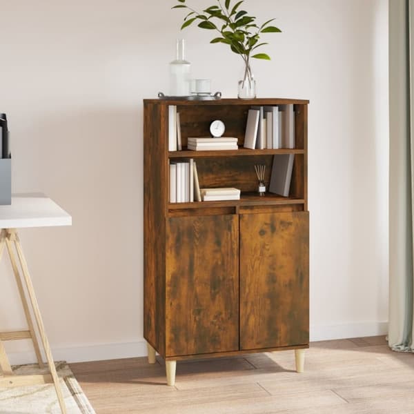 vidaXL skab 60x36x110 cm konstrueret træ Røget egetræ
