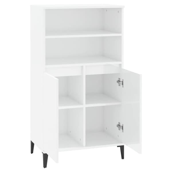 vidaXL skab 60x36x110 cm konstrueret træ hvid højglans