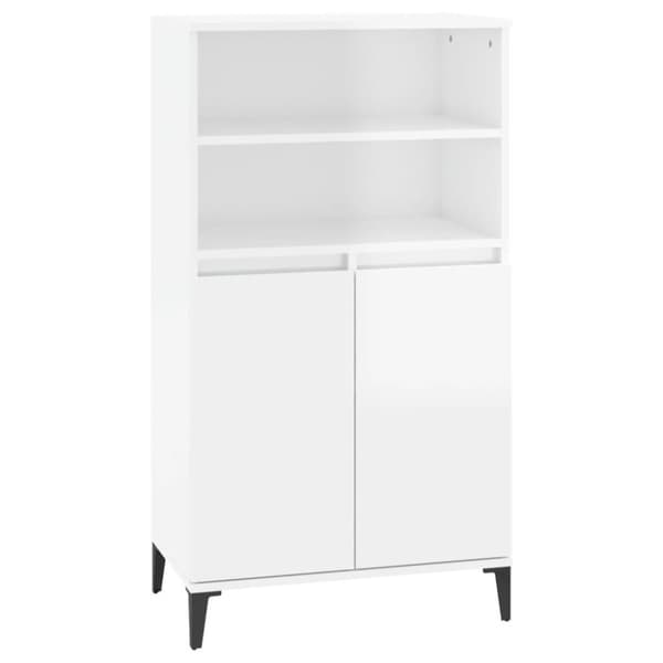 vidaXL skab 60x36x110 cm konstrueret træ hvid højglans