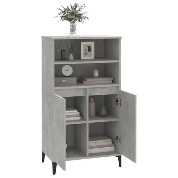 vidaXL Kaappi betoninharmaa 60x36x110 cm tekninen puu