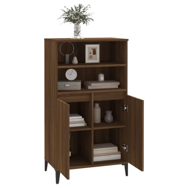 vidaXL skab 60x36x110 cm konstrueret træ brun egetræsfarve