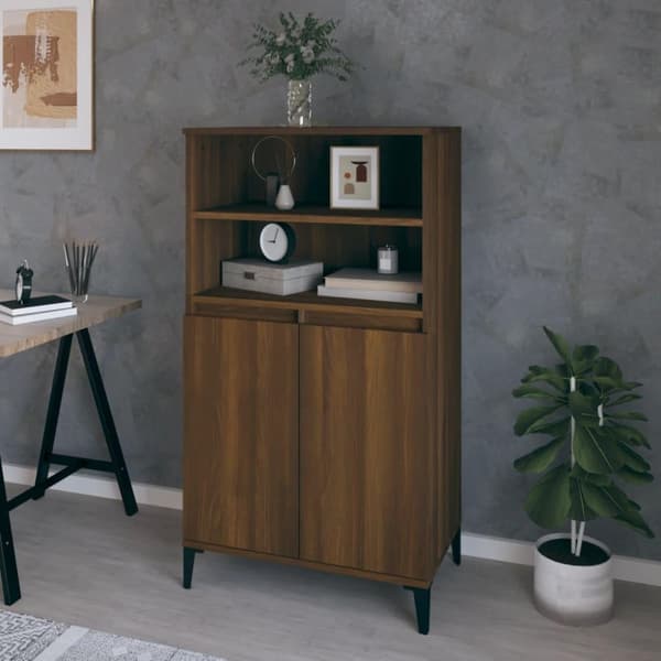 vidaXL skab 60x36x110 cm konstrueret træ brun egetræsfarve