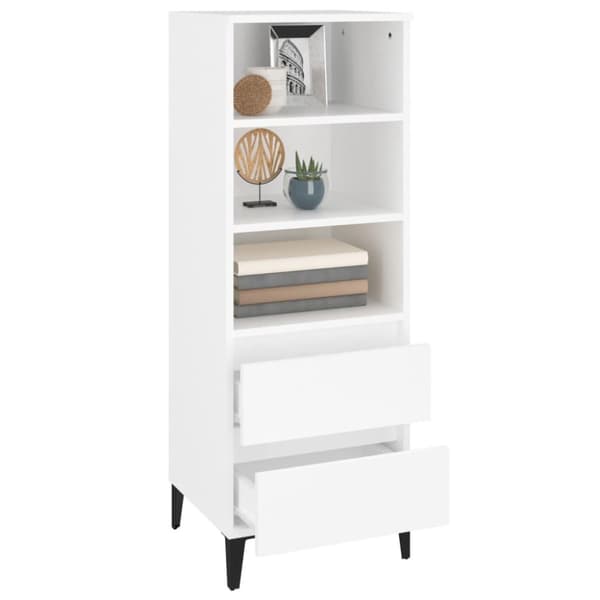 vidaXL højskab 40x36x110 cm konstrueret træ hvid