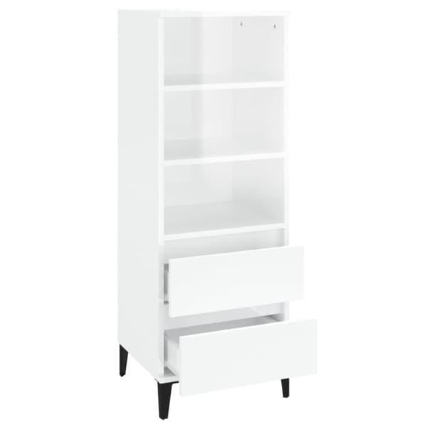 vidaXL Highboard høyglans hvit 40x36x110 cm konstruert tre