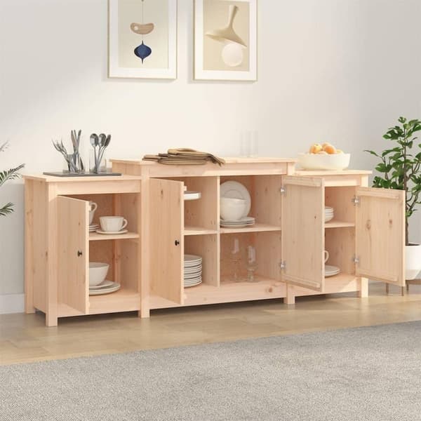 vidaXL Skjenk 164x37x68 cm heltre furu