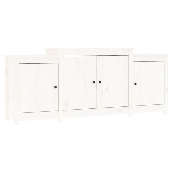 vidaXL Skjenk hvit 164x37x68 cm heltre furu