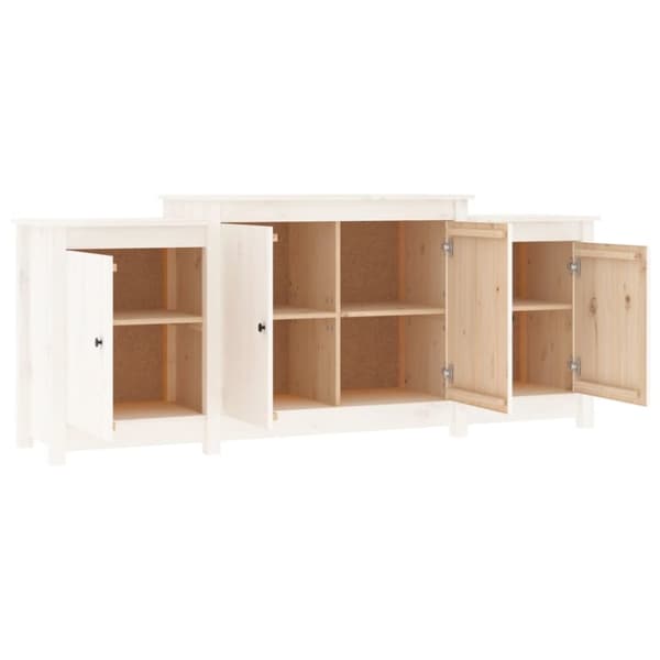 vidaXL Skjenk hvit 164x37x68 cm heltre furu