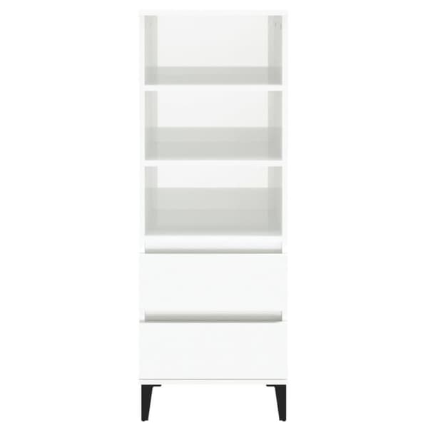 vidaXL højskab 40x36x110 cm konstrueret træ hvid højglans