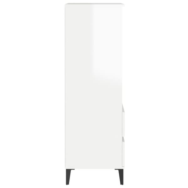 vidaXL højskab 40x36x110 cm konstrueret træ hvid højglans