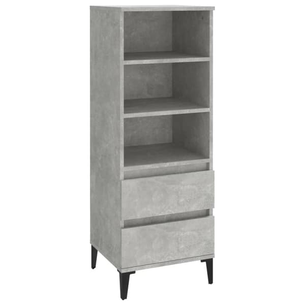vidaXL Kaappi betoninharmaa 40x36x110 cm tekninen puu