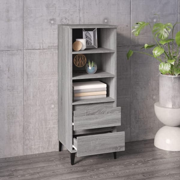 vidaXL skab 40x36x110 cm konstrueret træ Grå sonoma-eg