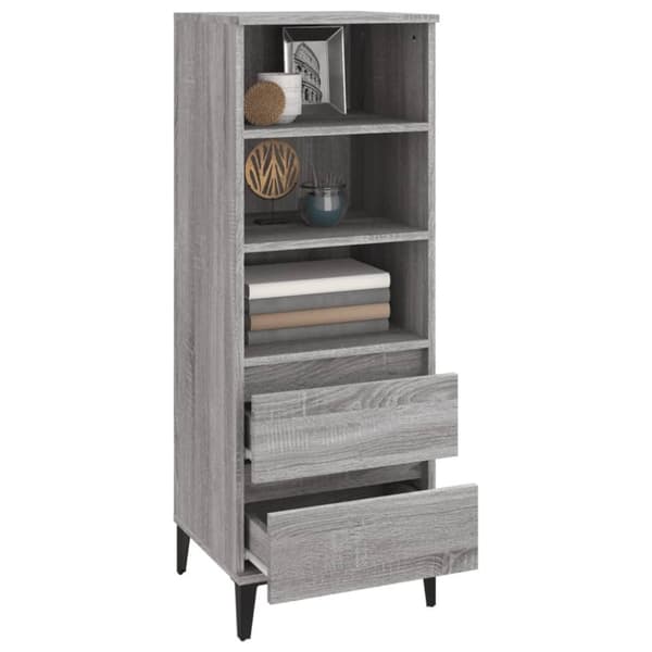 vidaXL skab 40x36x110 cm konstrueret træ Grå sonoma-eg