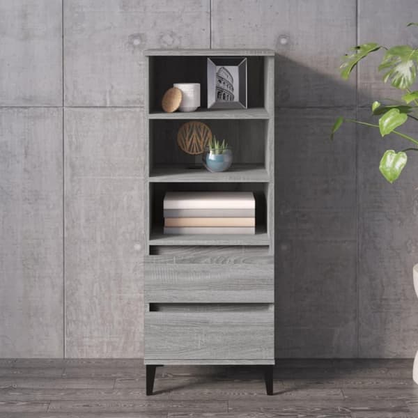 vidaXL skab 40x36x110 cm konstrueret træ Grå sonoma-eg