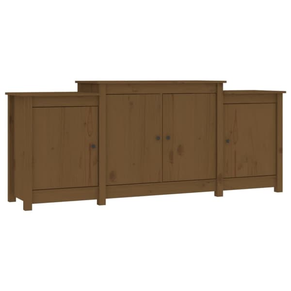 vidaXL skænk 164x37x68 cm massivt fyrretræ gyldenbrun