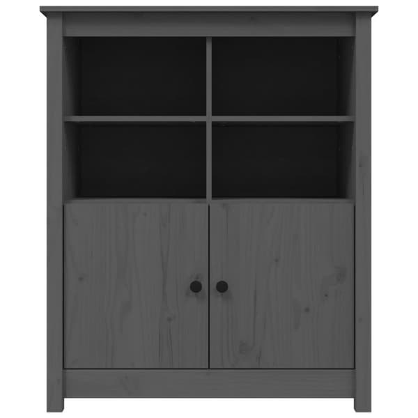 vidaXL Skänk grå 83x41,5x100 cm massiv furu