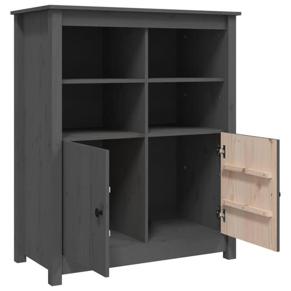 vidaXL Skänk grå 83x41,5x100 cm massiv furu