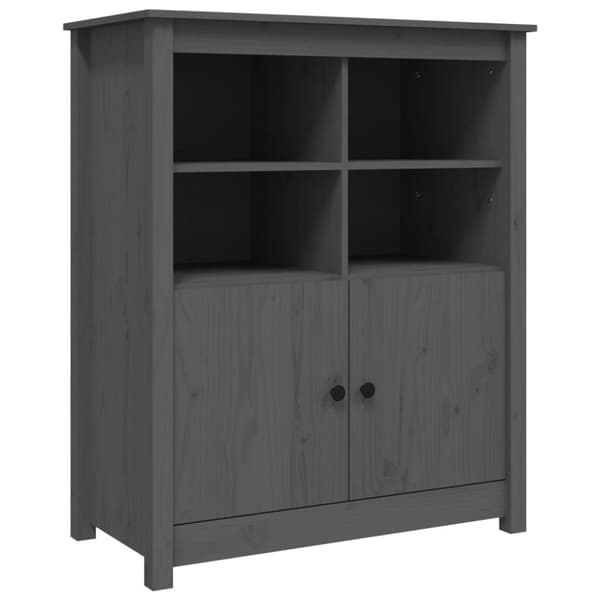 vidaXL Skjenk grå 83x41,5x100 cm heltre furu