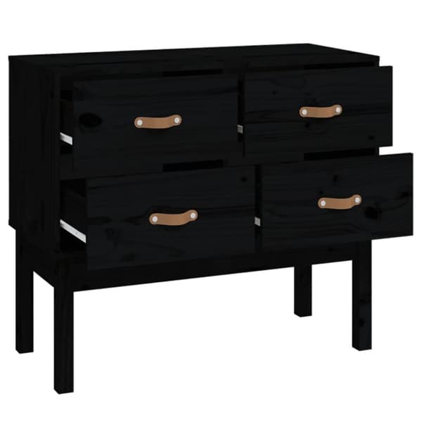 vidaXL Konsolbord svart 90x40x78 cm massiv furu