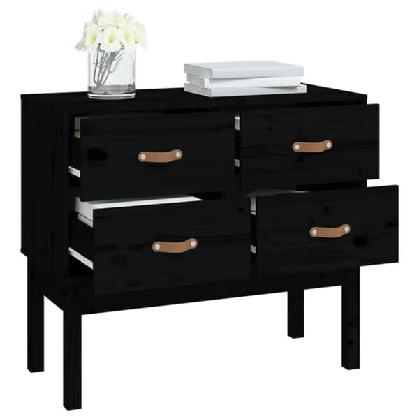 vidaXL Konsolbord svart 90x40x78 cm massiv furu