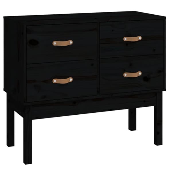 vidaXL Konsolbord svart 90x40x78 cm massiv furu