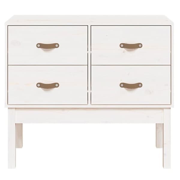 vidaXL Konsollskap hvit 90x40x78 cm heltre furu