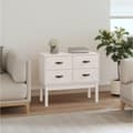 Miniatyrbilde 2 av 10: vidaXL Konsollskap hvit 90x40x78 cm heltre furu
