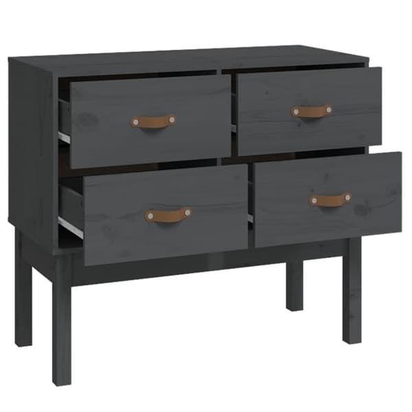 vidaXL Konsollskap grå 90x40x78 cm heltre furu