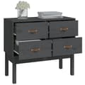Miniatyrbilde 6 av 10: vidaXL Konsollskap grå 90x40x78 cm heltre furu