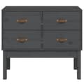 Miniatyrbilde 2 av 10: vidaXL Konsollskap grå 90x40x78 cm heltre furu