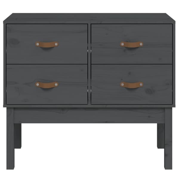 vidaXL Konsollskap grå 90x40x78 cm heltre furu
