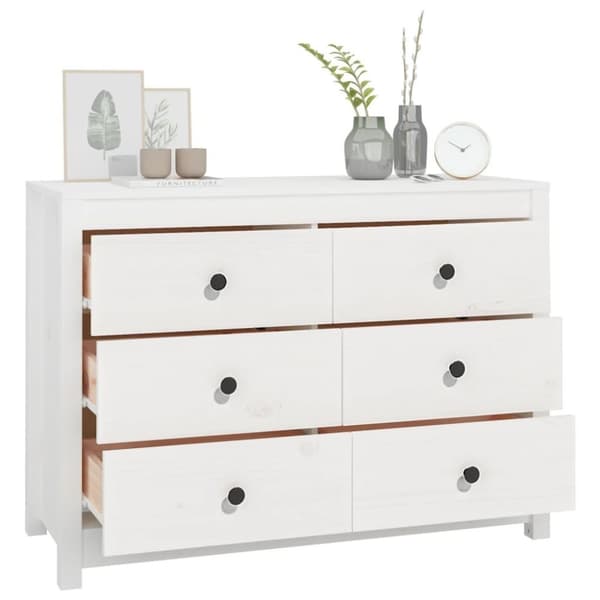 vidaXL Sidoskåp vit 100x40x72 cm massiv furu