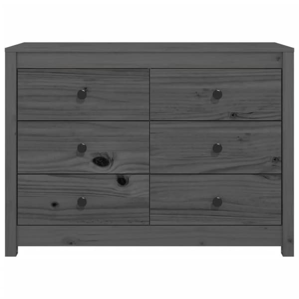 vidaXL Sidoskåp grå 100x40x72 cm massiv furu