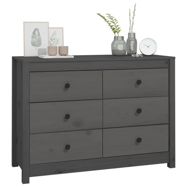 vidaXL Sidoskåp grå 100x40x72 cm massiv furu