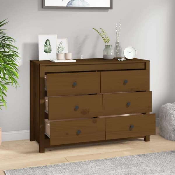 vidaXL Sideskap honningbrun 100x40x72 cm heltre furu
