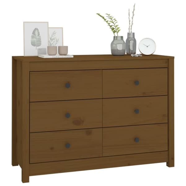 vidaXL Sideskap honningbrun 100x40x72 cm heltre furu