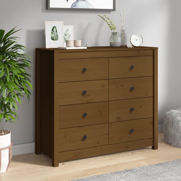 vidaXL Sidoskåp honungsbrun 100x40x90 cm massiv furu