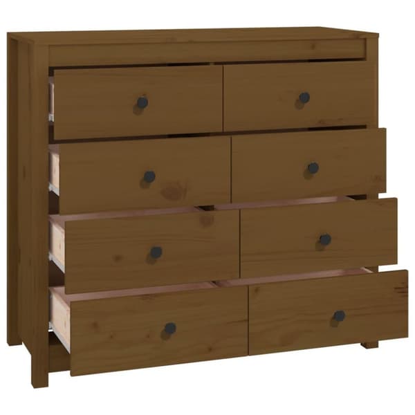 vidaXL Sidoskåp honungsbrun 100x40x90 cm massiv furu