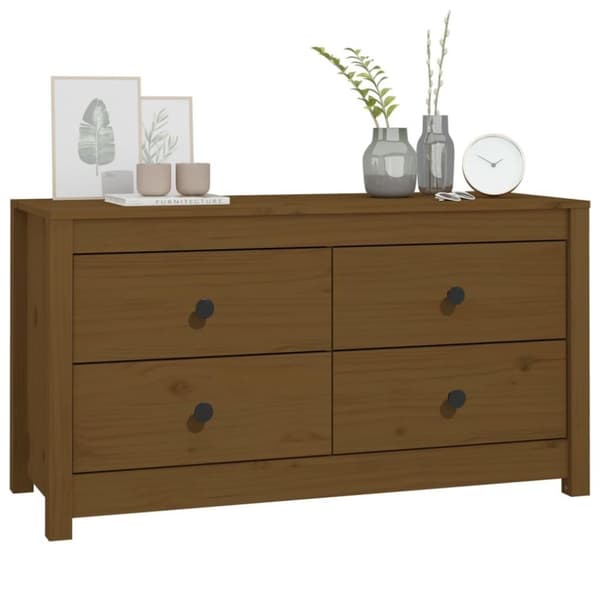 vidaXL Sidoskåp honungsbrun 100x40x54 cm massiv furu